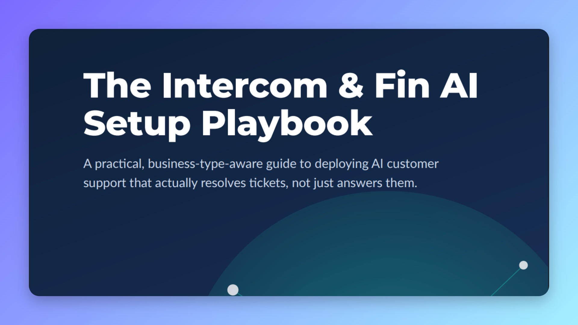 The Intercom & Fin AI Setup Playbook