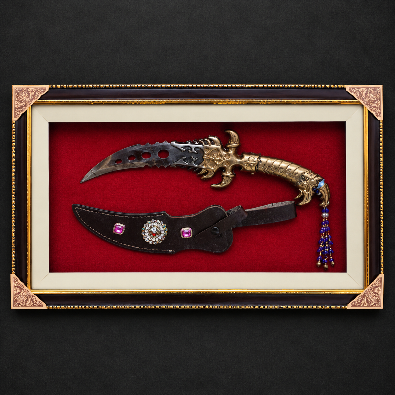 Royal Curved Ornamental Dagger with Decorative Sheath handmade in Wazirabad, Punjab, Pakistan