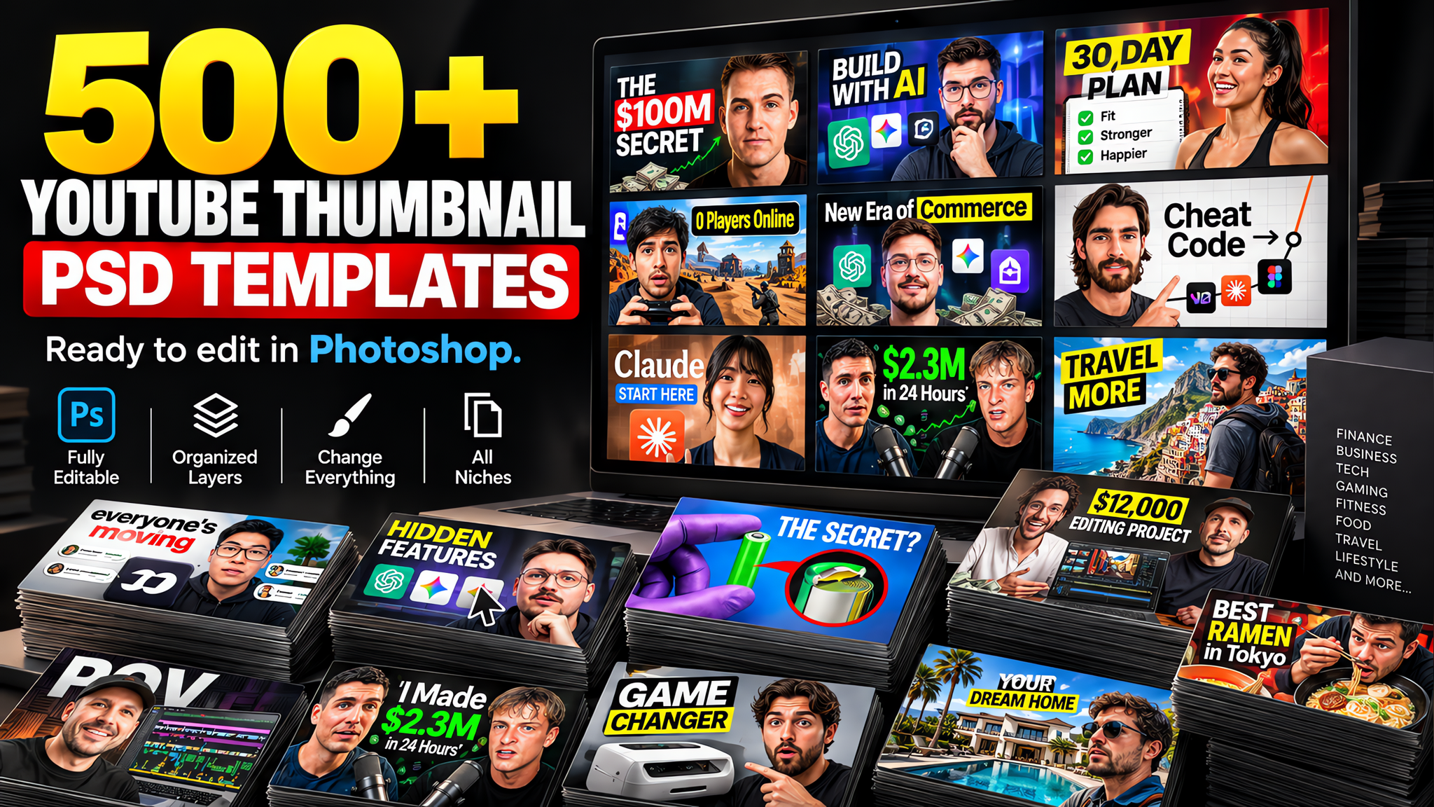 YouTube Thumbnail PSD Pack