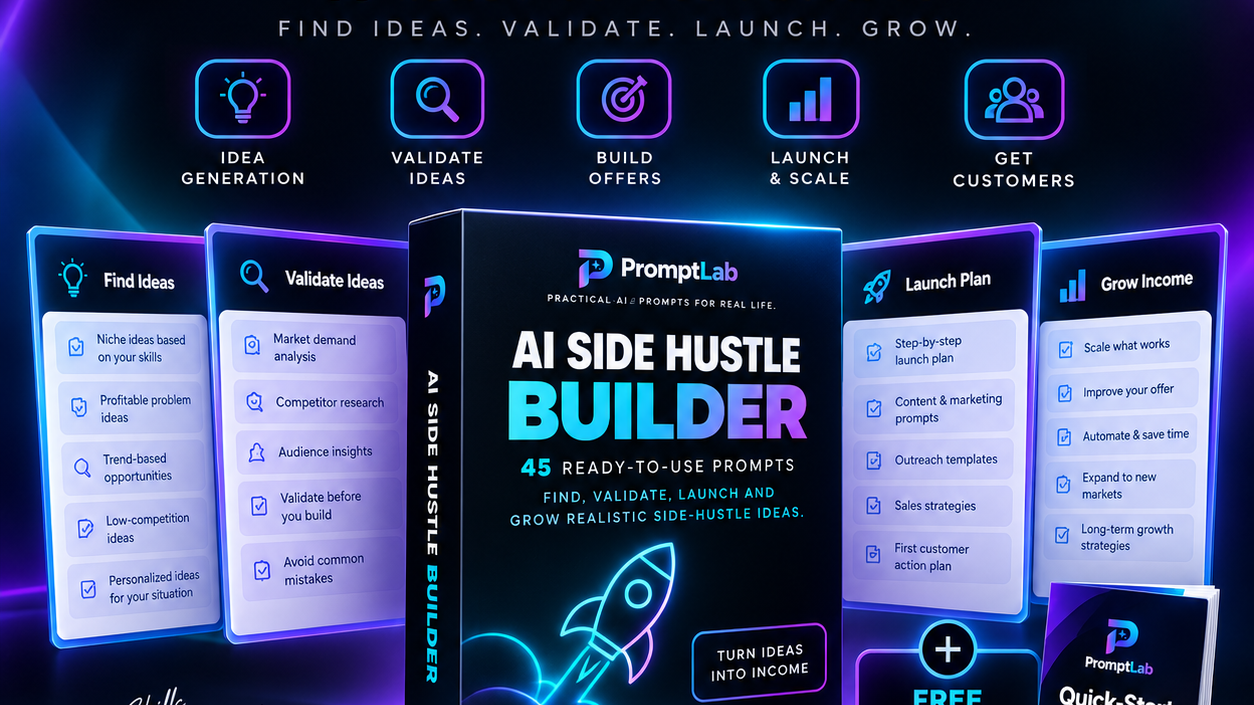 AI Side Hustle Builder Prompt Pack