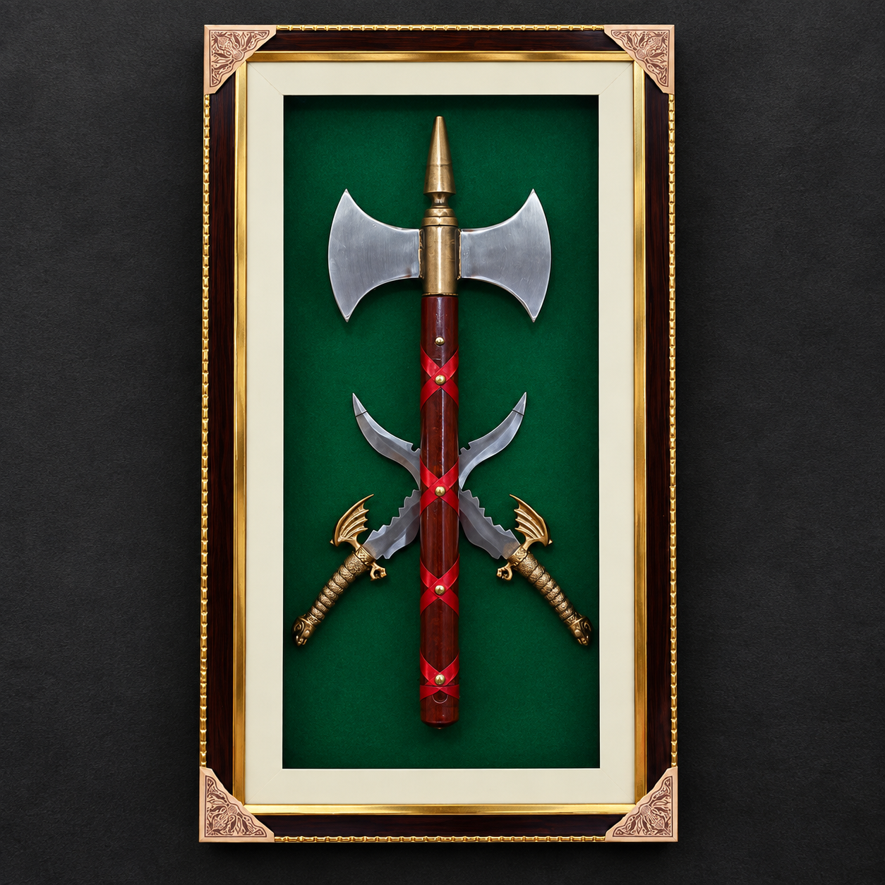 Decorative Axe & Twin Dagger Set handmade in Wazirabad, Punjab, Pakistan