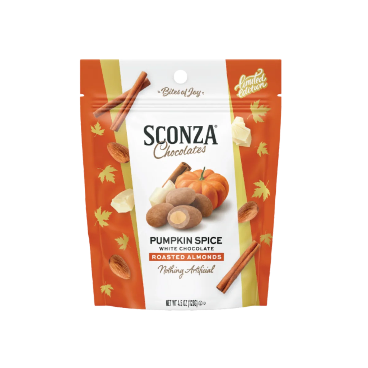 Pumpkin Spice White Chocolate Almonds, 4.5oz