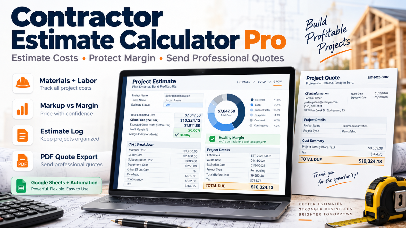 Contractor Estimate Calculator Pro