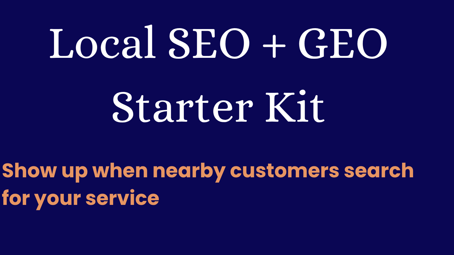 Local SEO + GEO Starter Kit