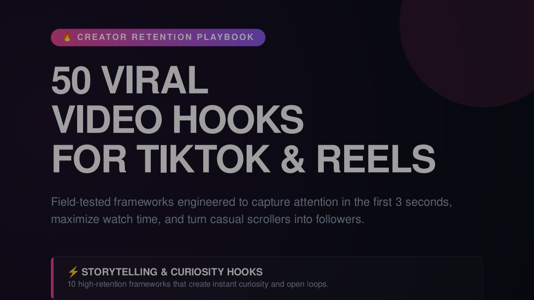  50 Viral Video Hooks for TikTok & Reels