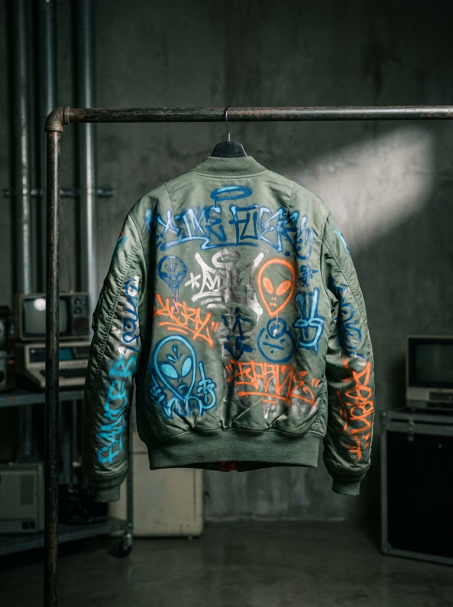 Hand-Painted Graffiti MA-1 Bomber