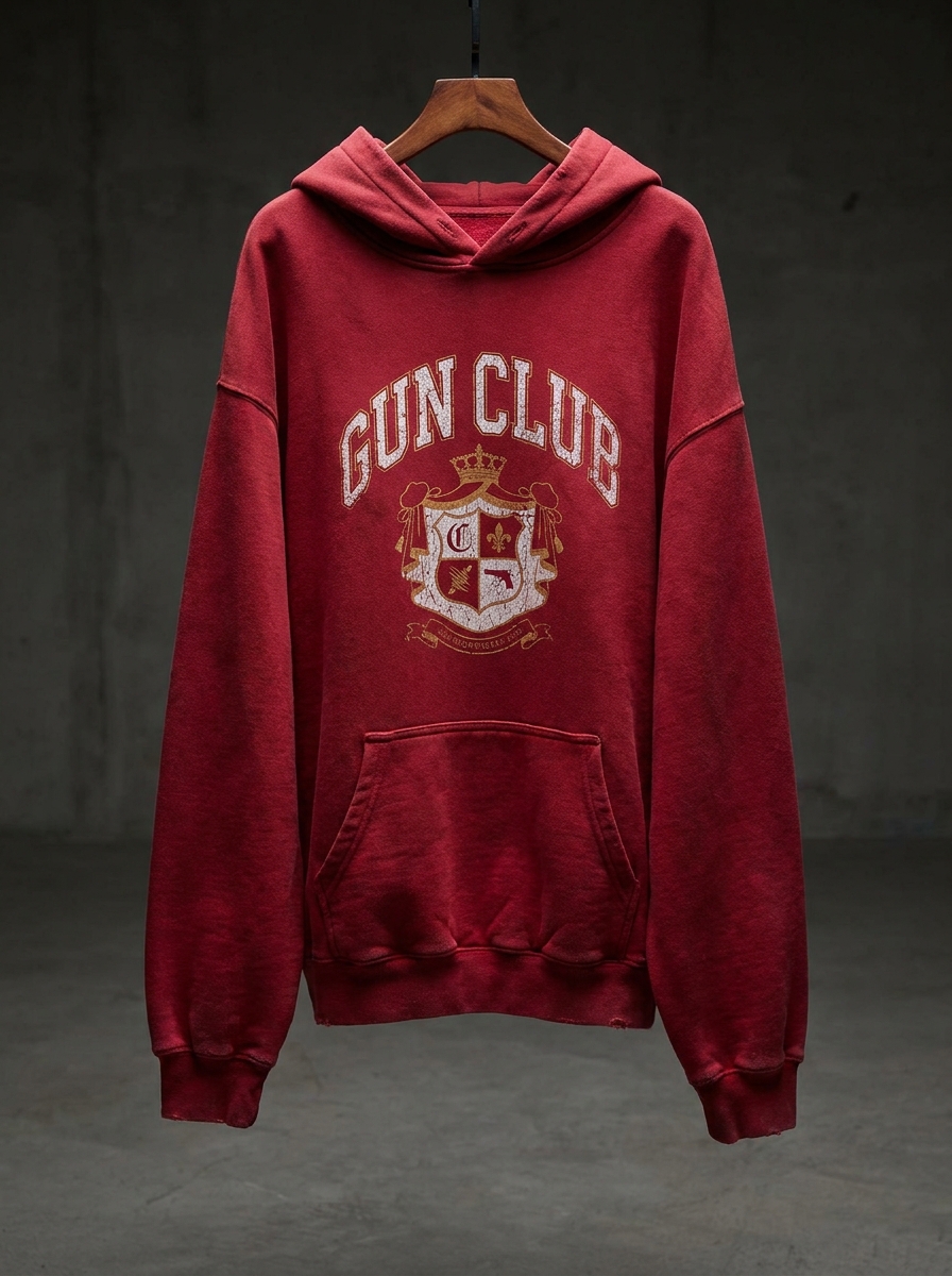 Gun Club Hoodie, Crimson