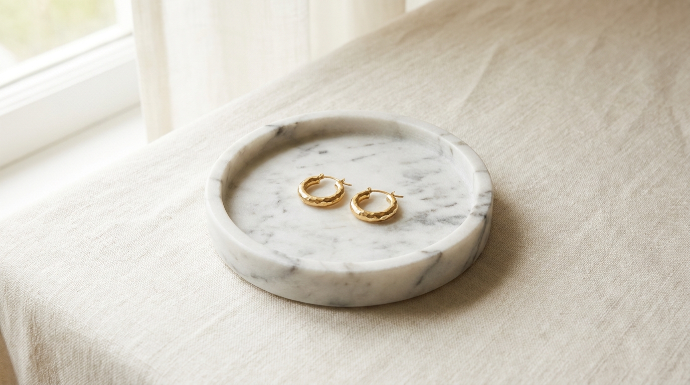 Hammered Gold Hoops