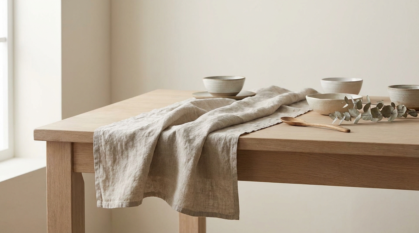 Stonewashed Linen Table Runner