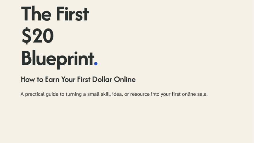 The First $20 Blueprint