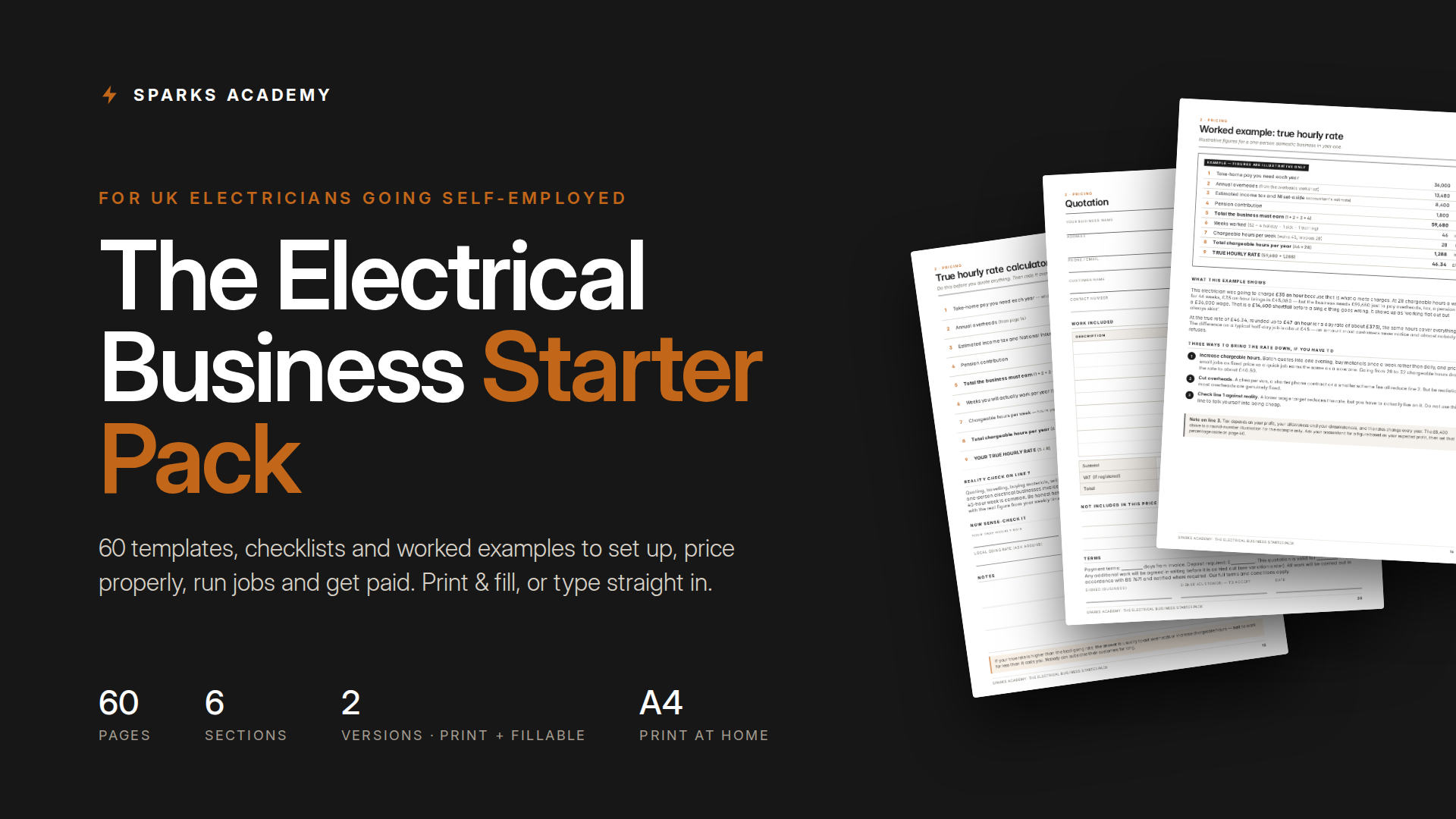  The Electrical Business Starter Pack — 60 UK Templates & Worked Examples