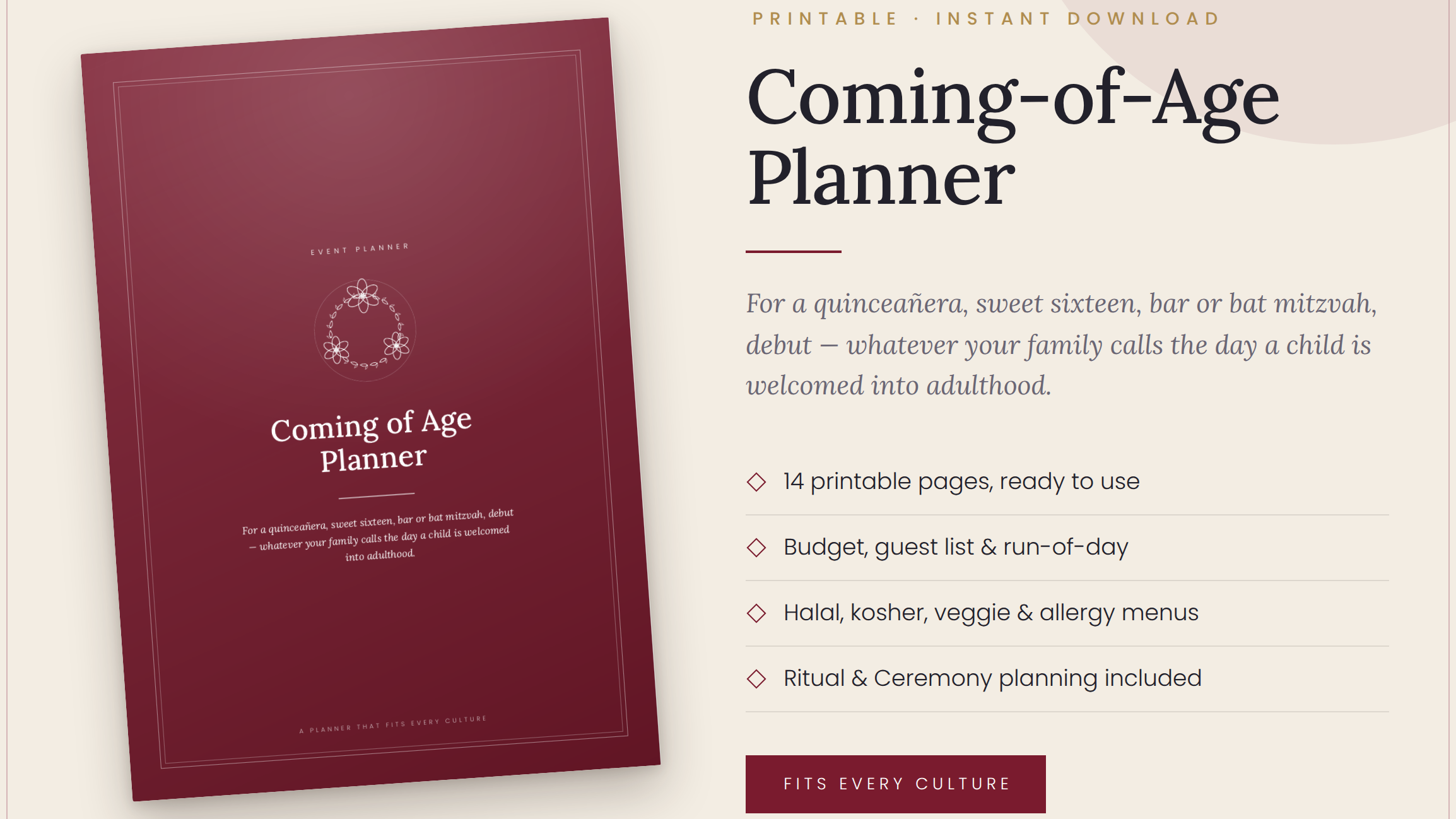 Coming Of Age Planner
