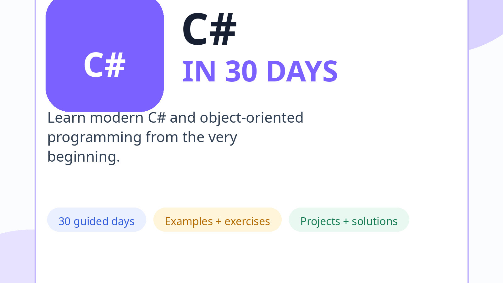 C# in 30 Days