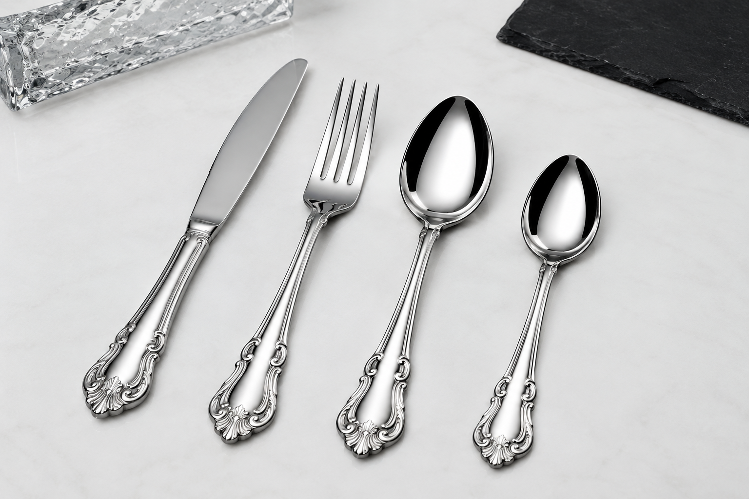 Classic Engraved Premium Cutlery Set handmade in Wazirabad, Punjab, Pakistan
