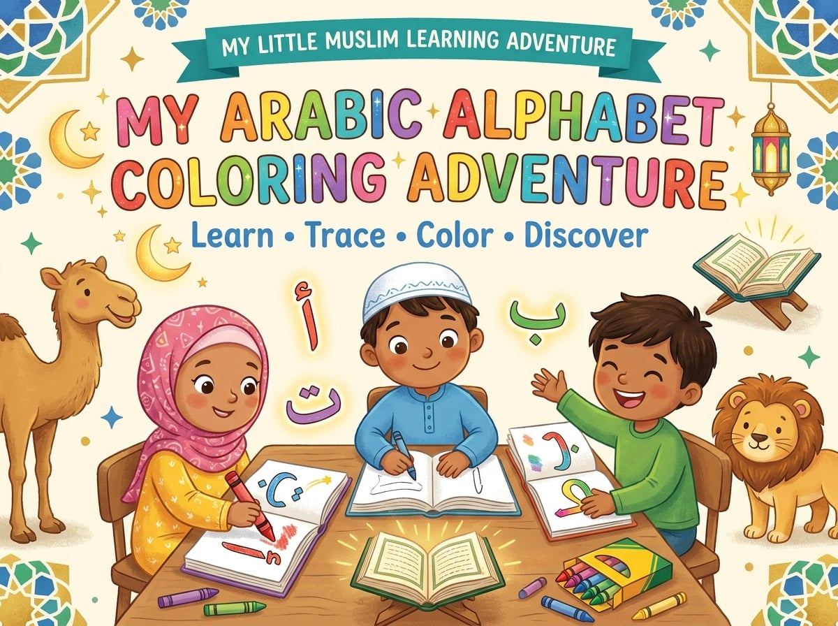 Arabic Alphabet Coloring Book for Kids — Printable Tracing