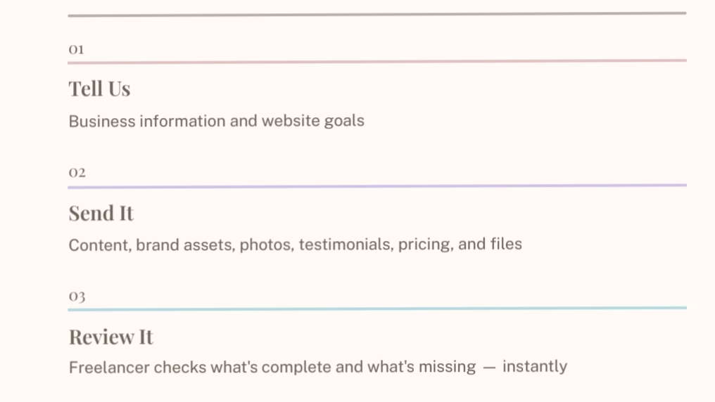 Client Website Content Collection — Free Demo