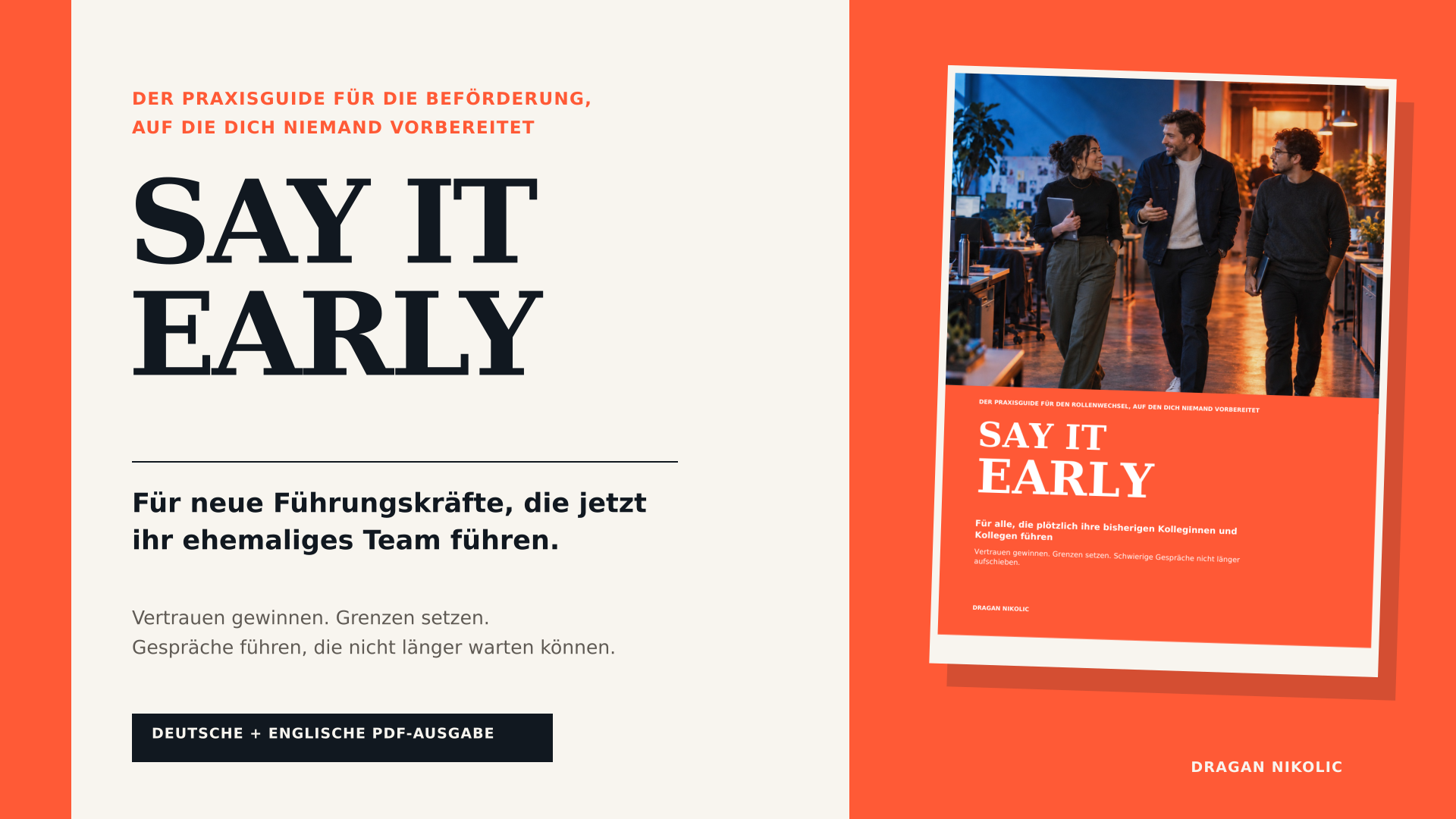 SAY IT EARLY - Vom Kollegen zur Führungskraft