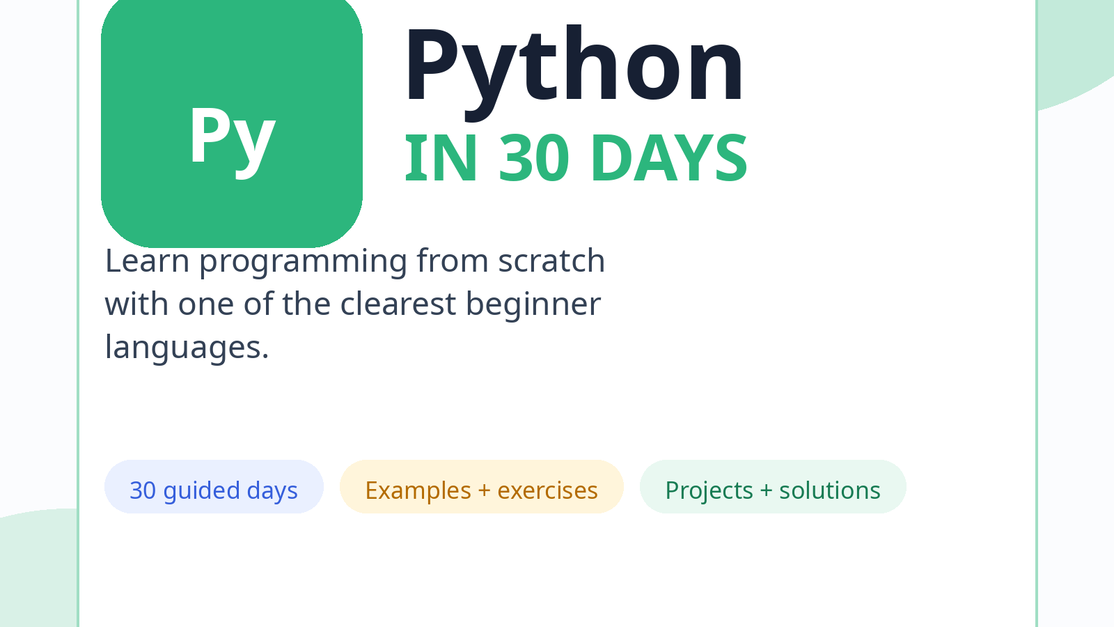 Python in 30 Days