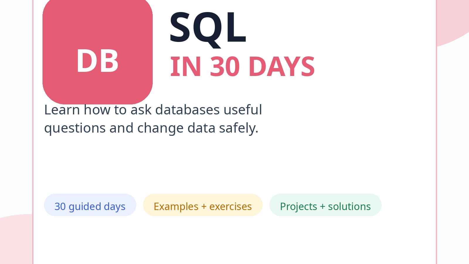SQL in 30 Days
