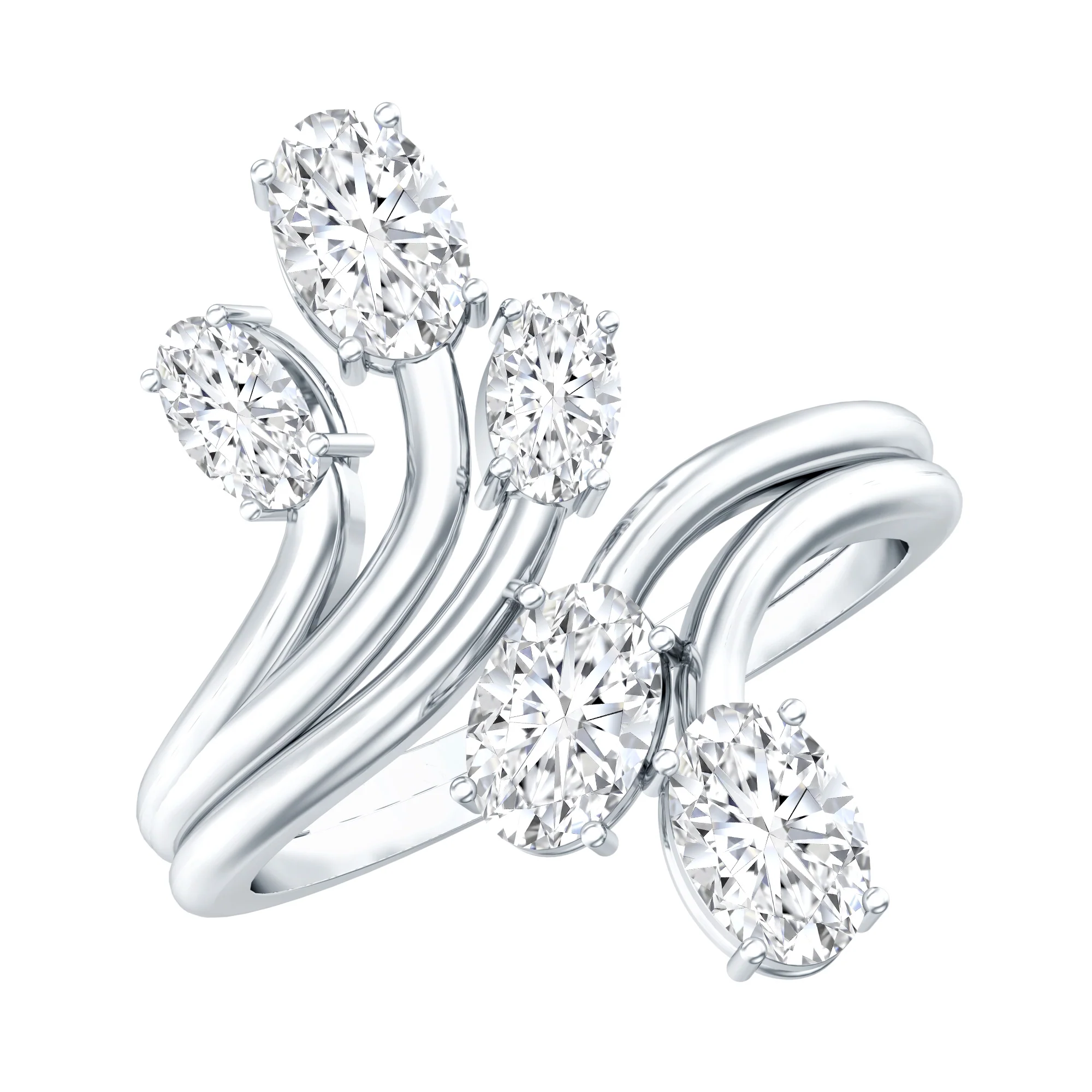 Lab Grown Diamond Diamond Cocktail Engagement Ring 925 Sterling Silver