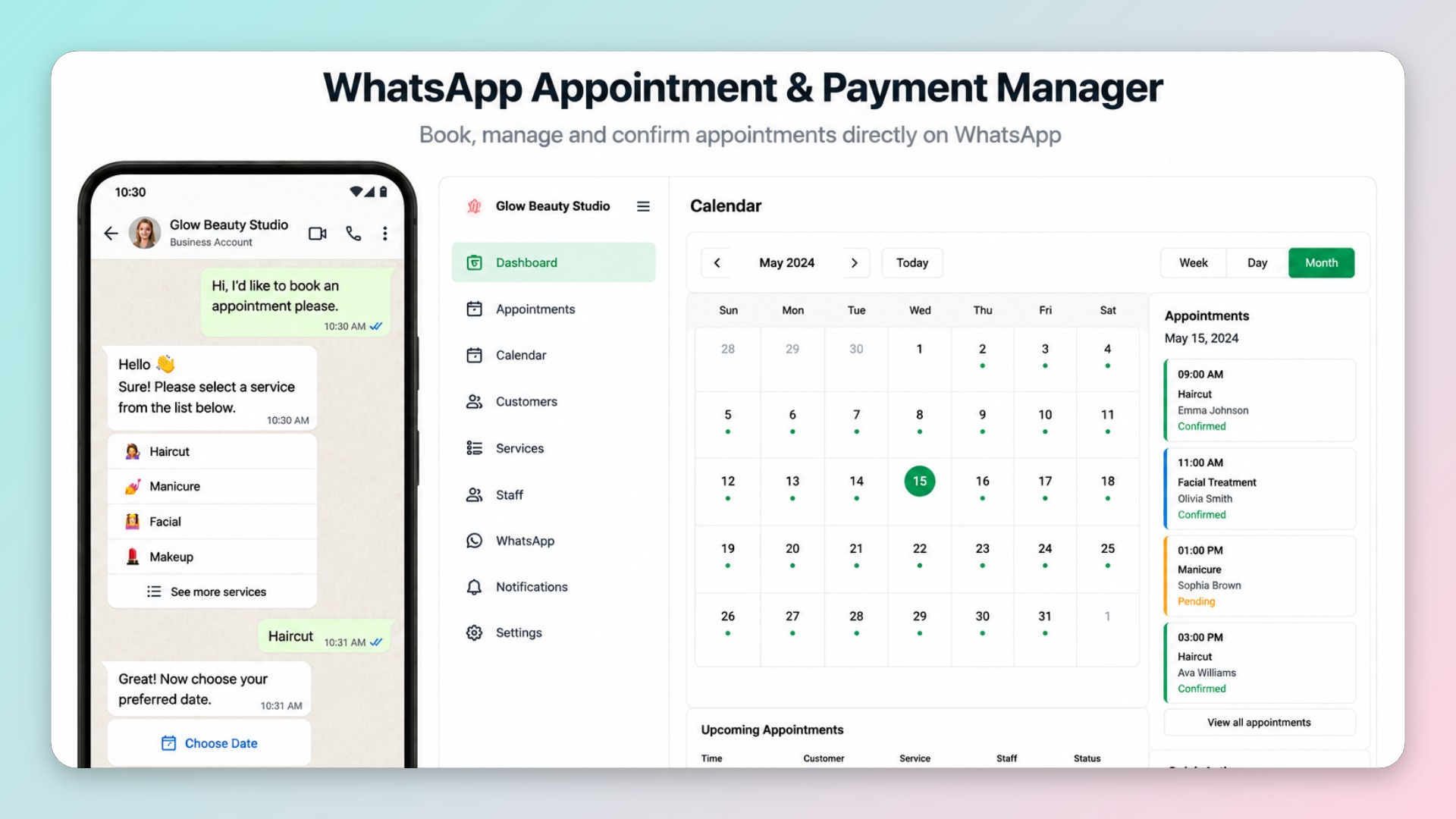 AI Receptionist: WhatsApp Appointment & Payment Manager