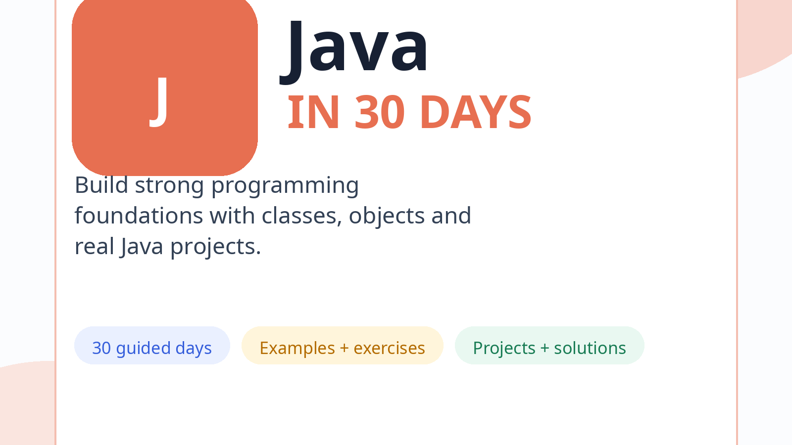 Java in 30 Days