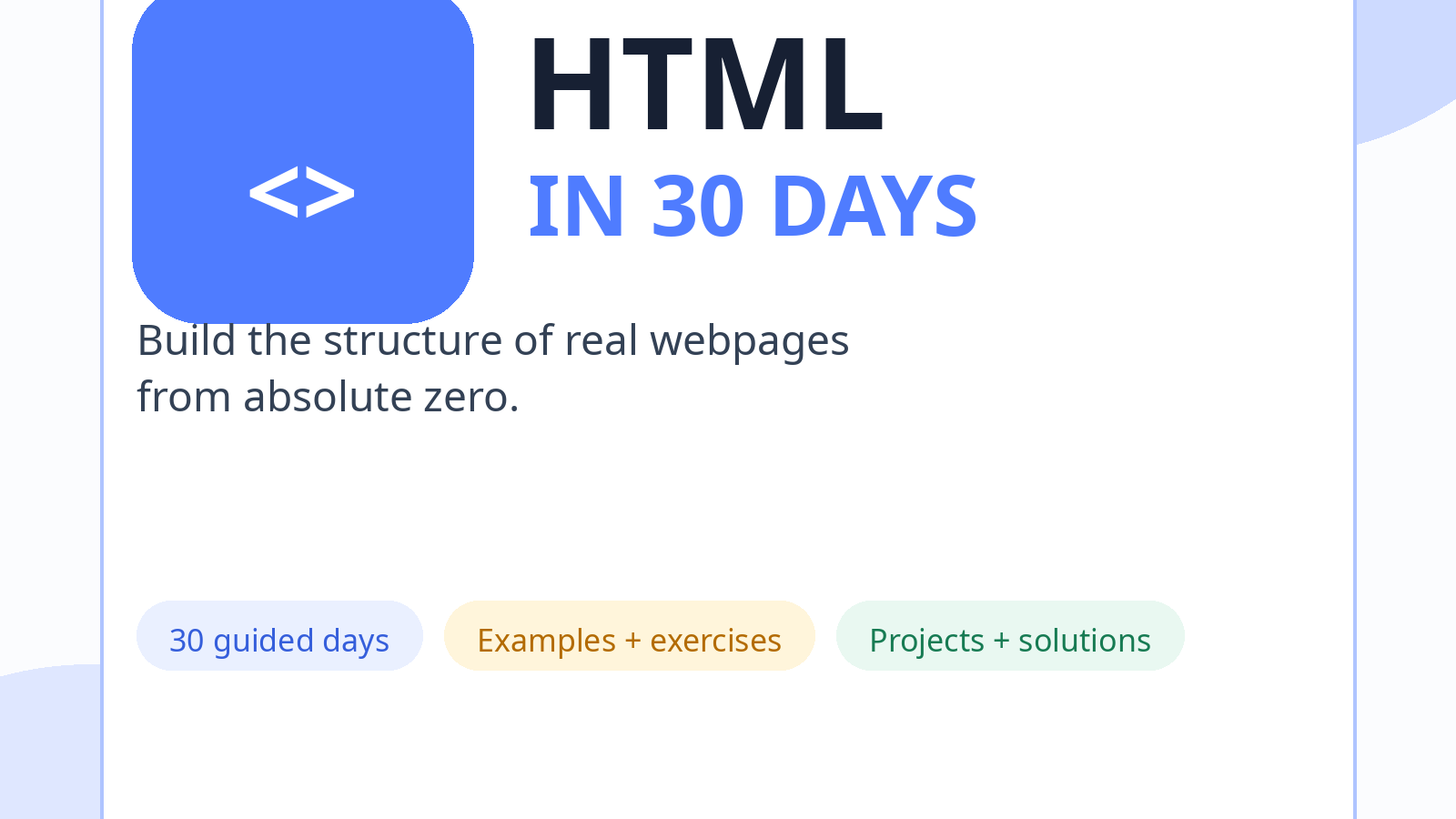 HTML in 30 Days