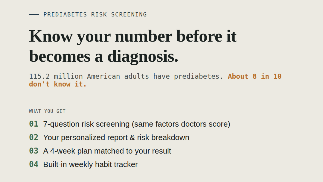 Prediabetes Risk Screening