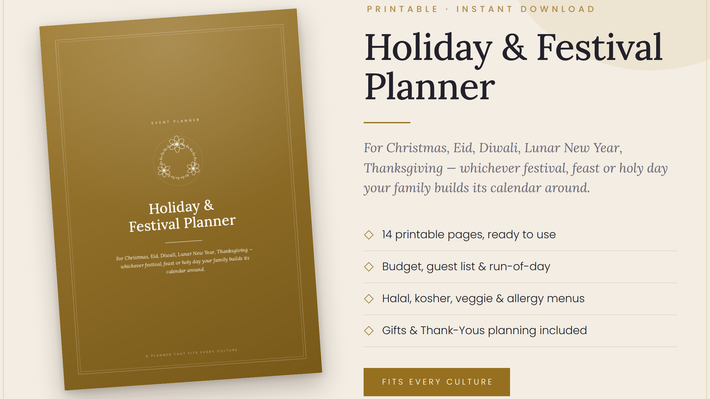 Holiday& Festival Planner