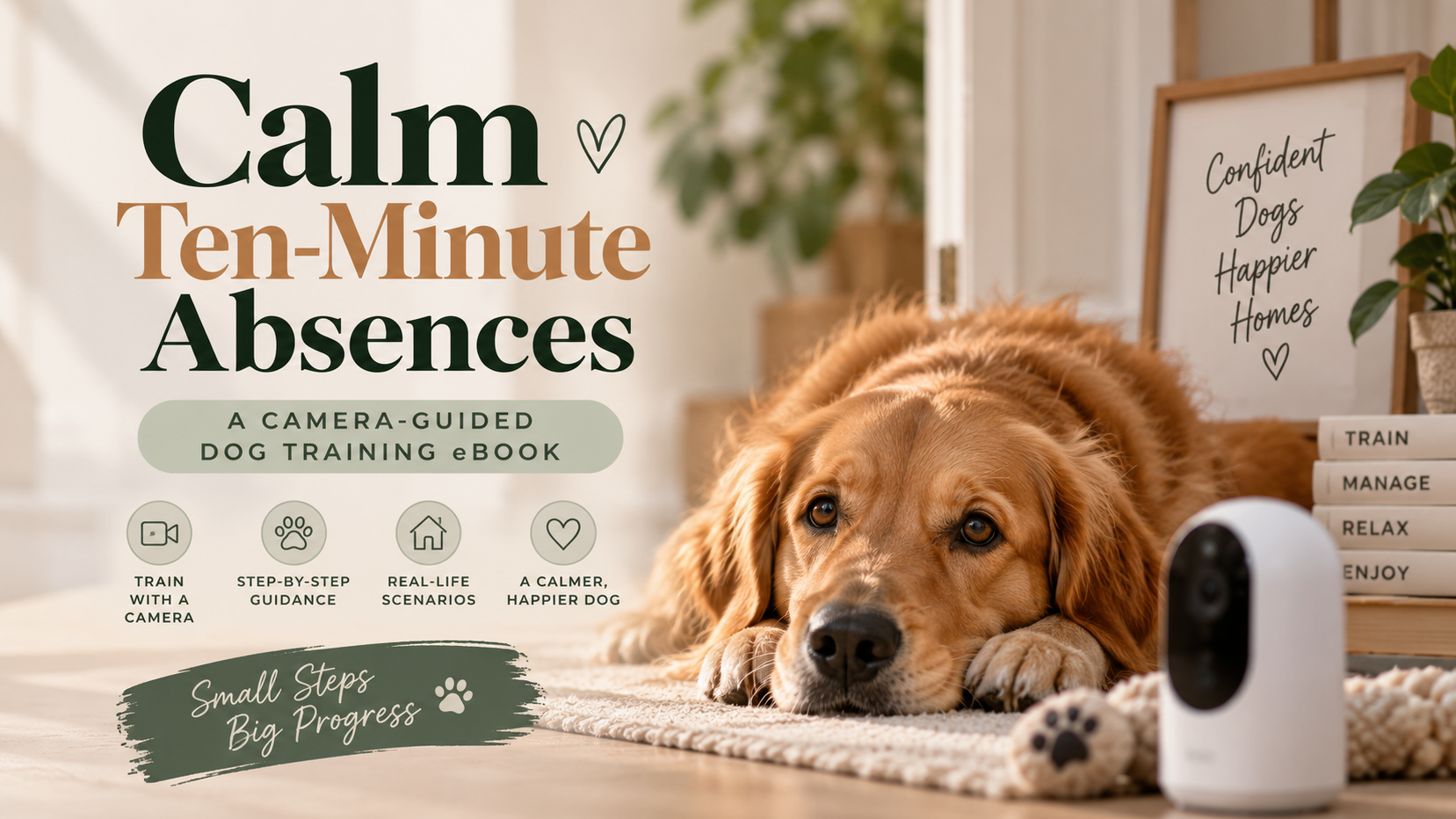 Calm Ten-Minute Absences: A Camera-Guided Dog Training eBook
