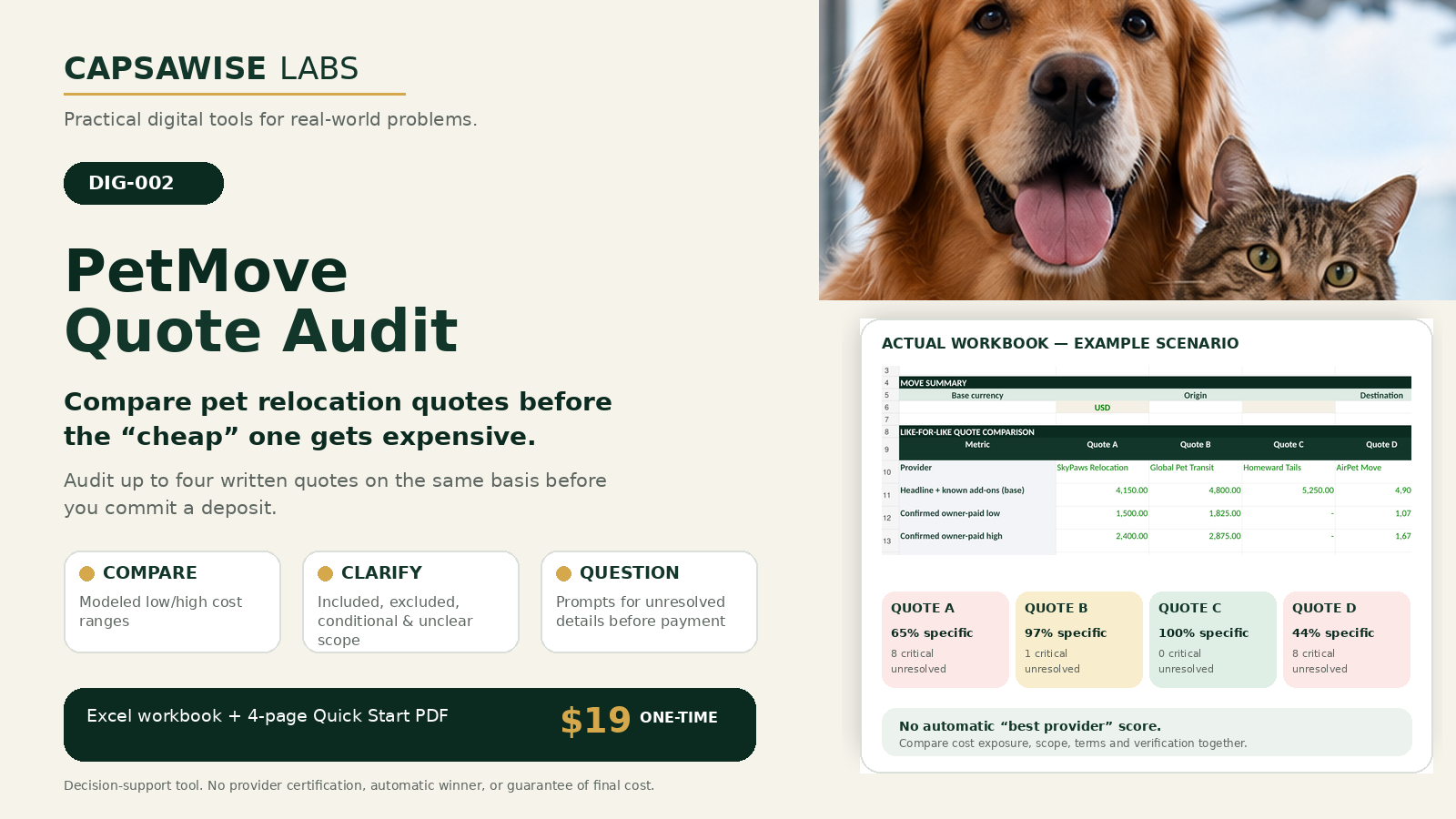 PetMove Quote Audit