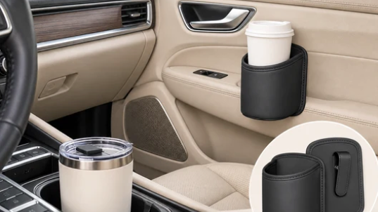 Clip-On Car Cup Holder Pouch 