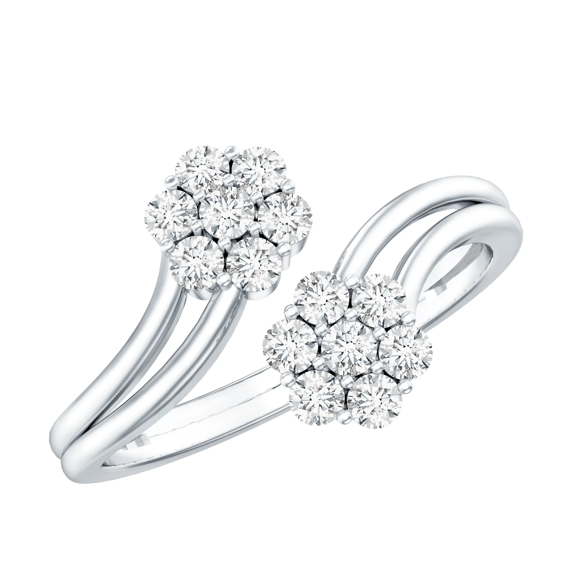 Womens Lab Grorwn Diamond Cocktail Ring 925 Sterling Silver