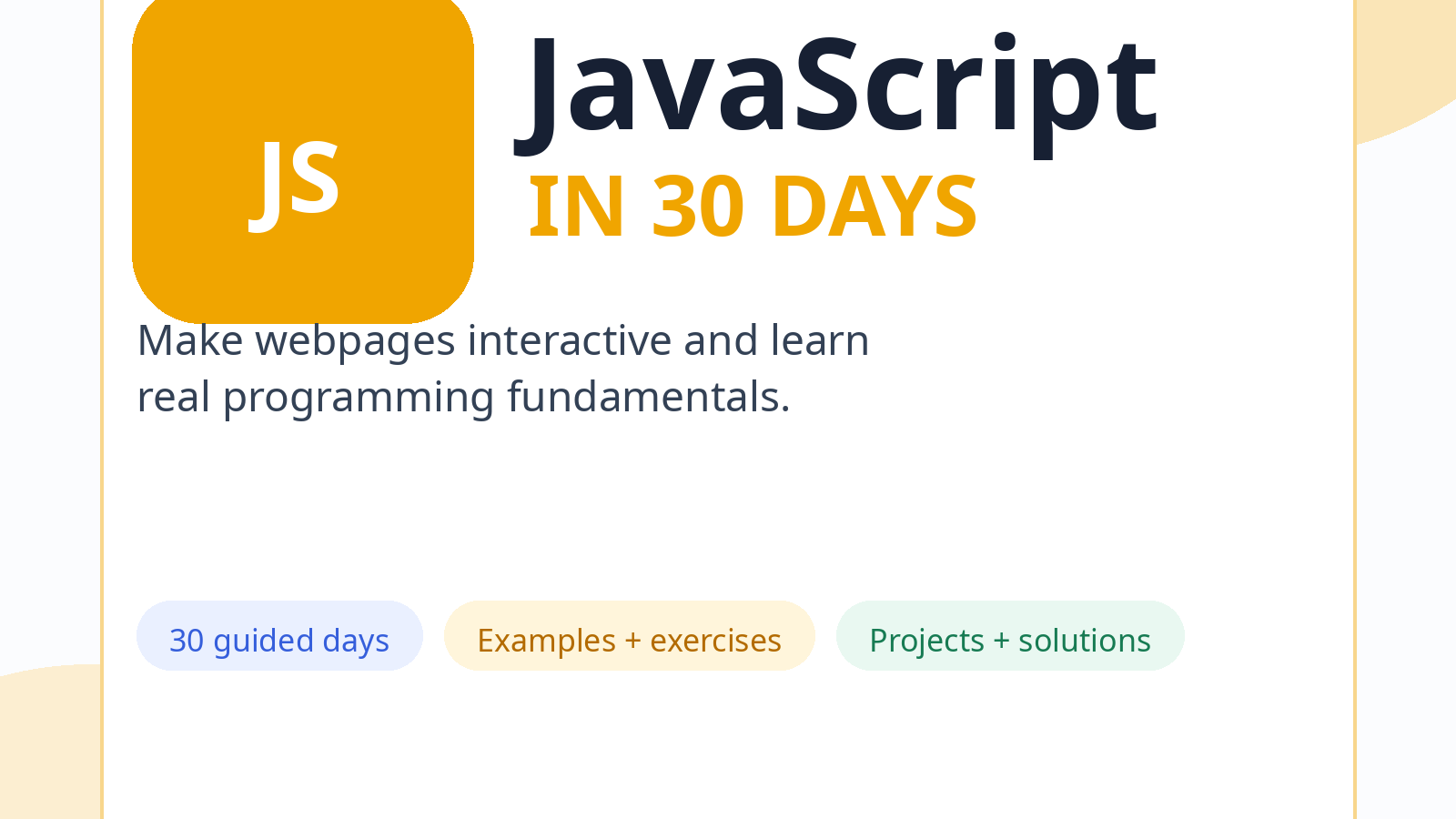 JavaScript in 30 Days