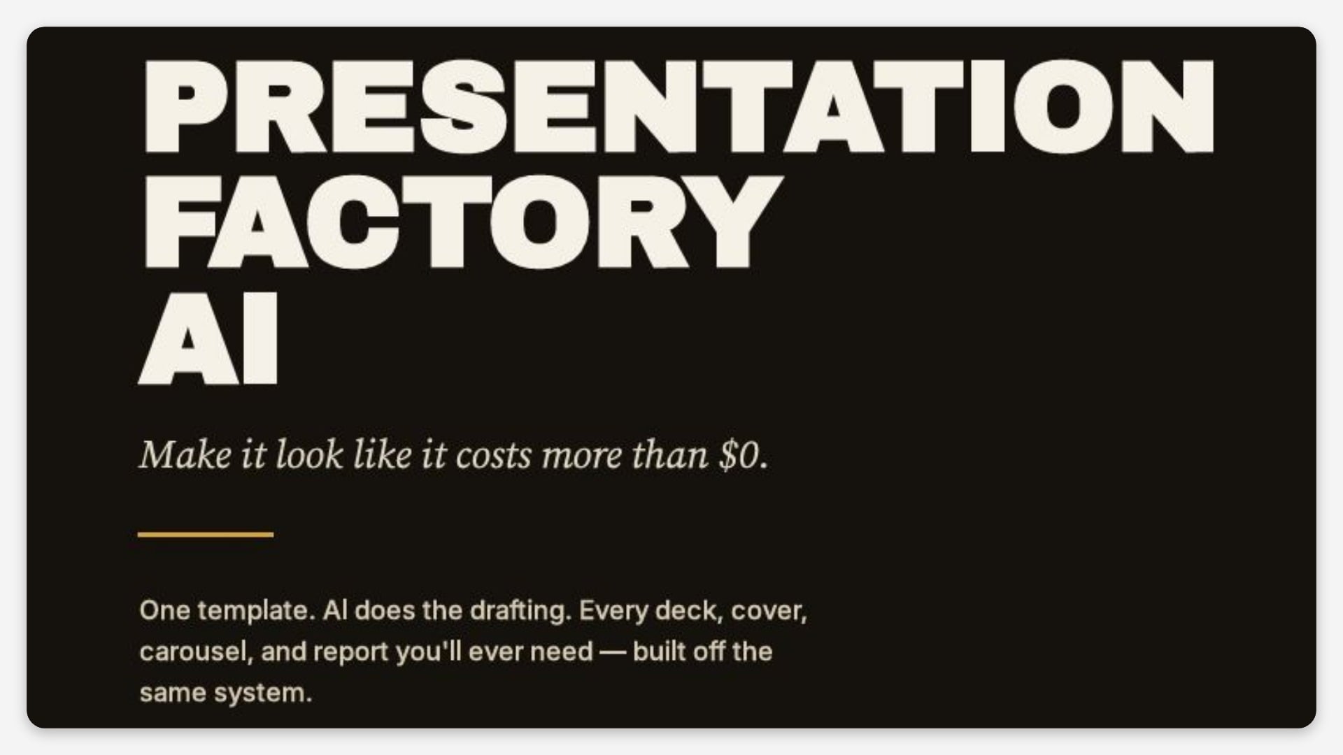 🎨 Presentation Factory w/ AI