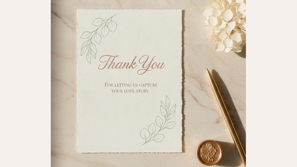 Wedding Thank You Card with Referral Loop