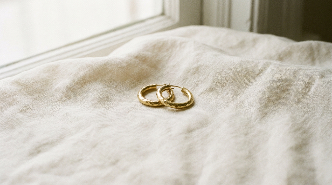 Hammered Brass Hoops