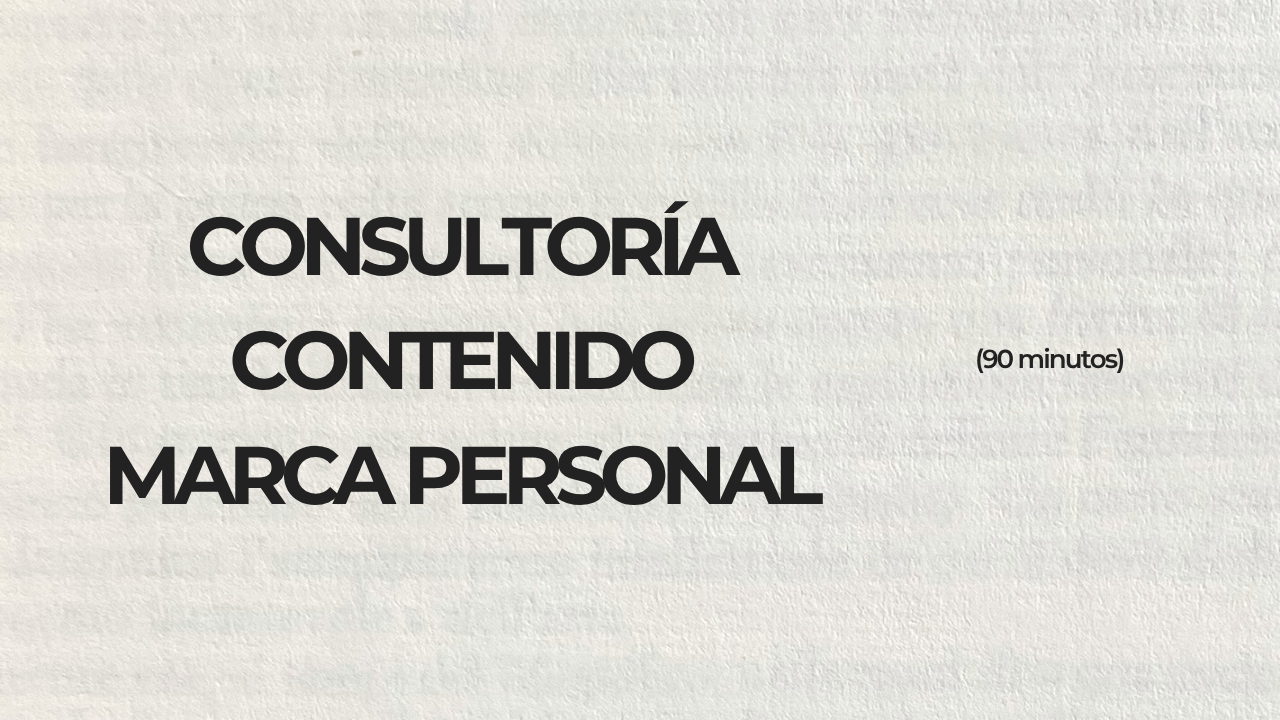 Consultoría Marca Personal