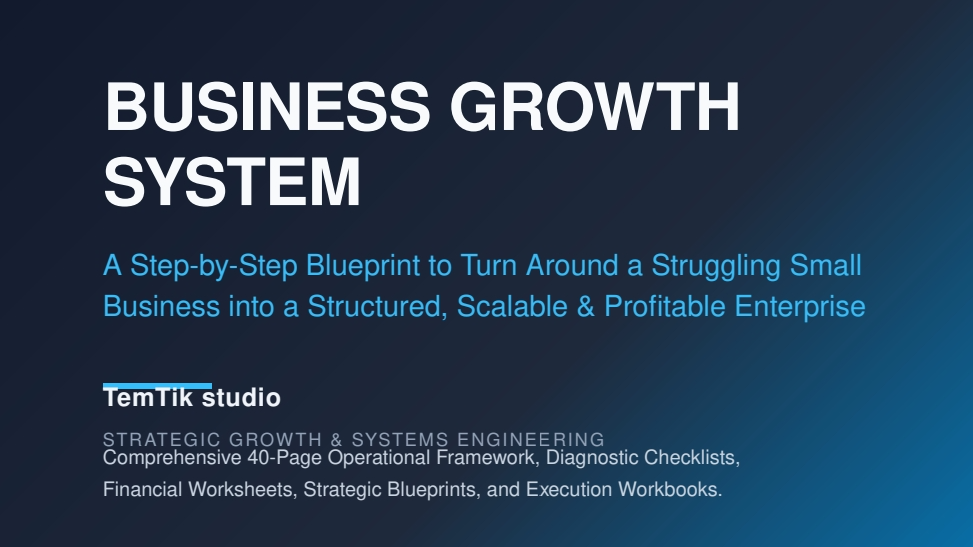 How to Transform your struggling business into a structured growth roadmap.