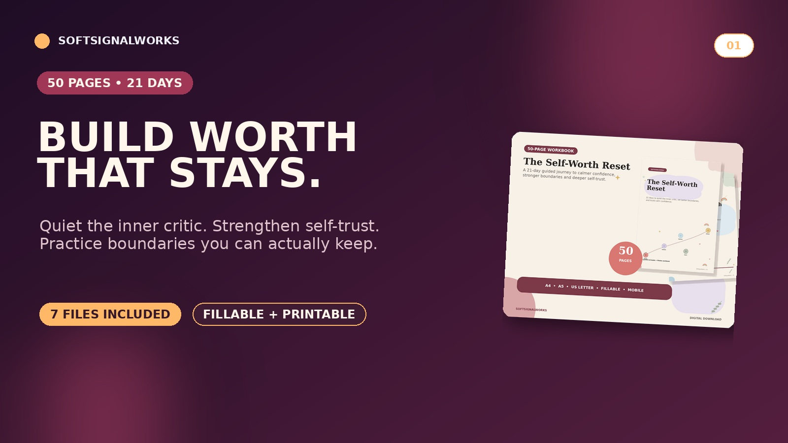 The Self-Worth Reset: 21-Day Confidence & Boundaries Workbook