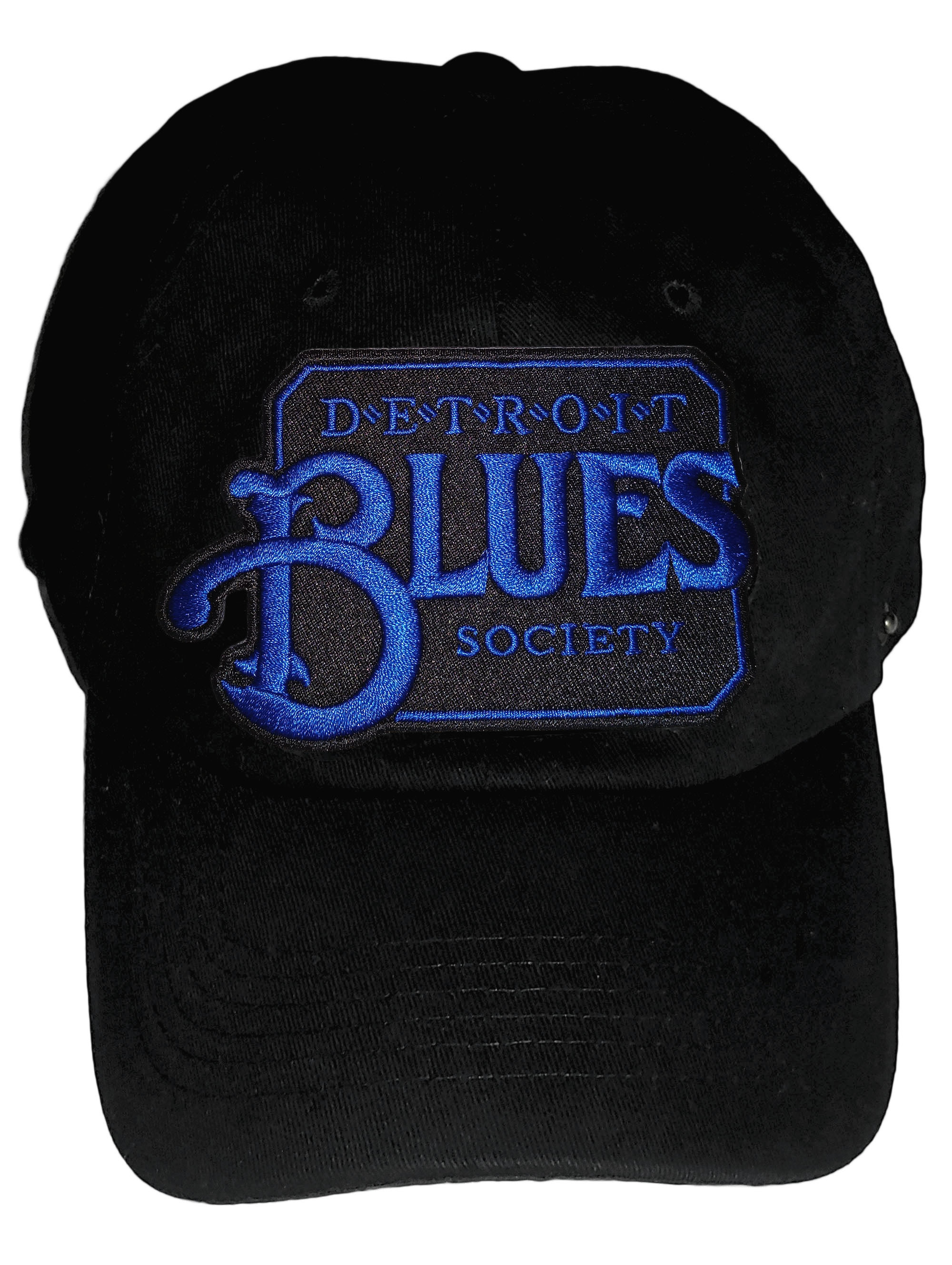 Detroit Blues Society Logo Black & Blue Patch - Black Soft "Unstructured" Cap