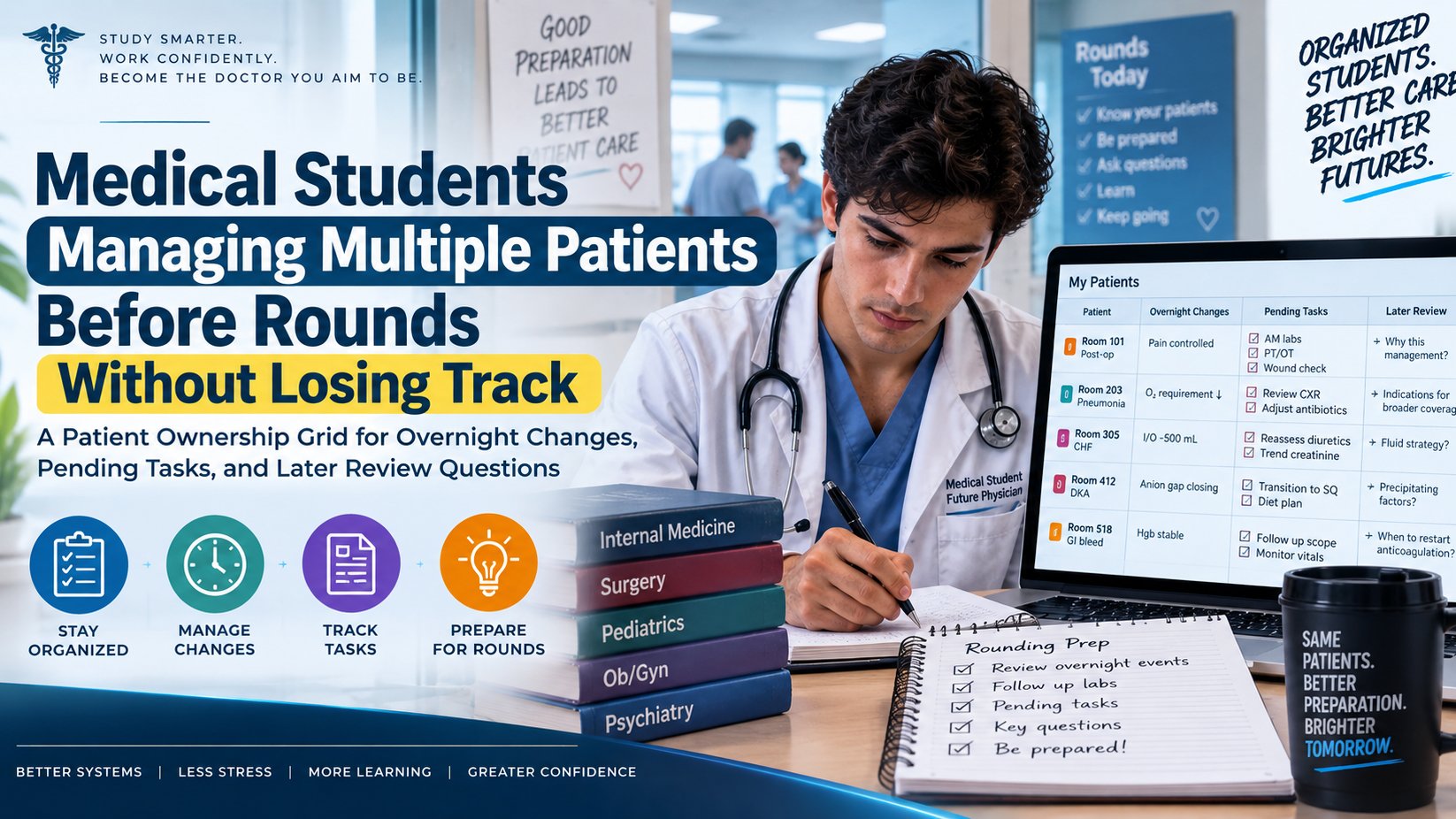 Medical Students Managing Multiple Patients Before Rounds Without Losing Track