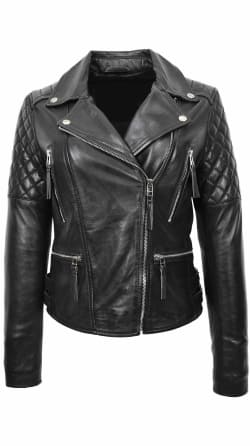 Stylishly Quilted Leather Jacket for Women