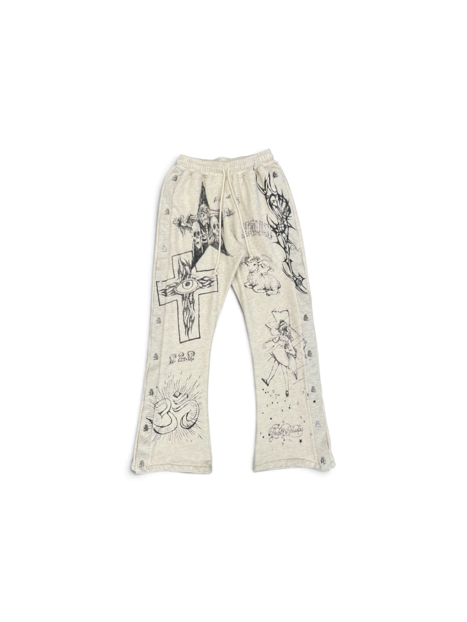 HELLSTAR GRAFFITI MIRROR FACE SWEATPANTS GREY