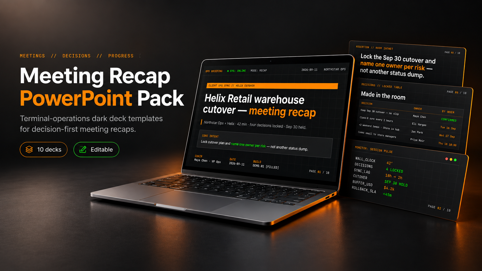 Meeting Recap PowerPoint Pack