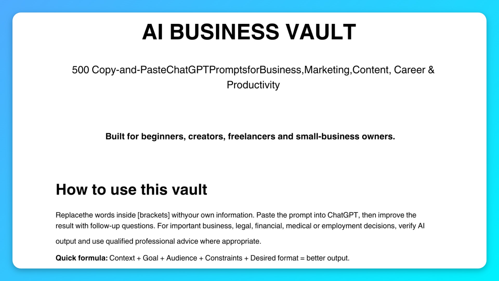 AI Business Vault 