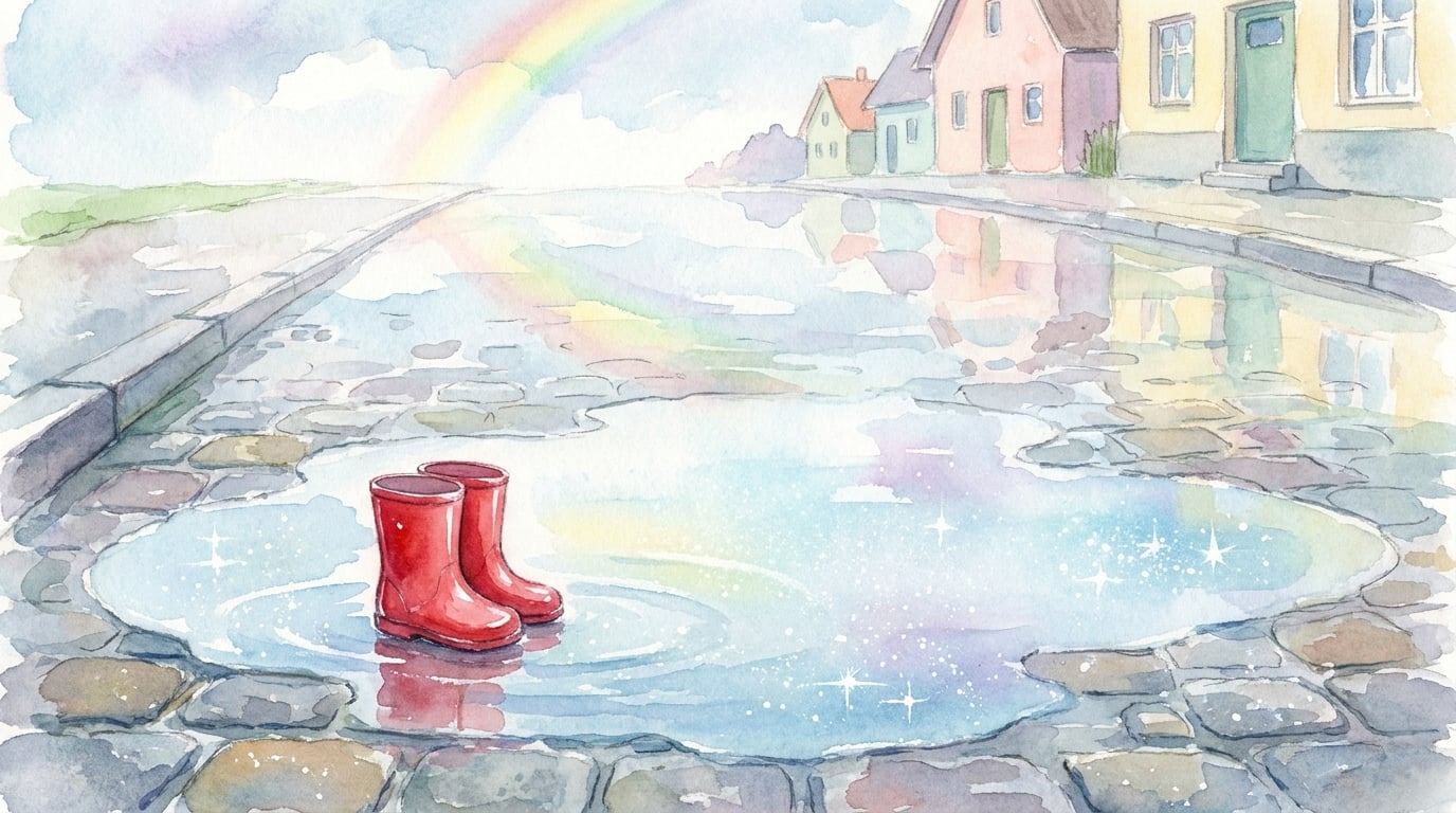The Tiny Red Rain Boot