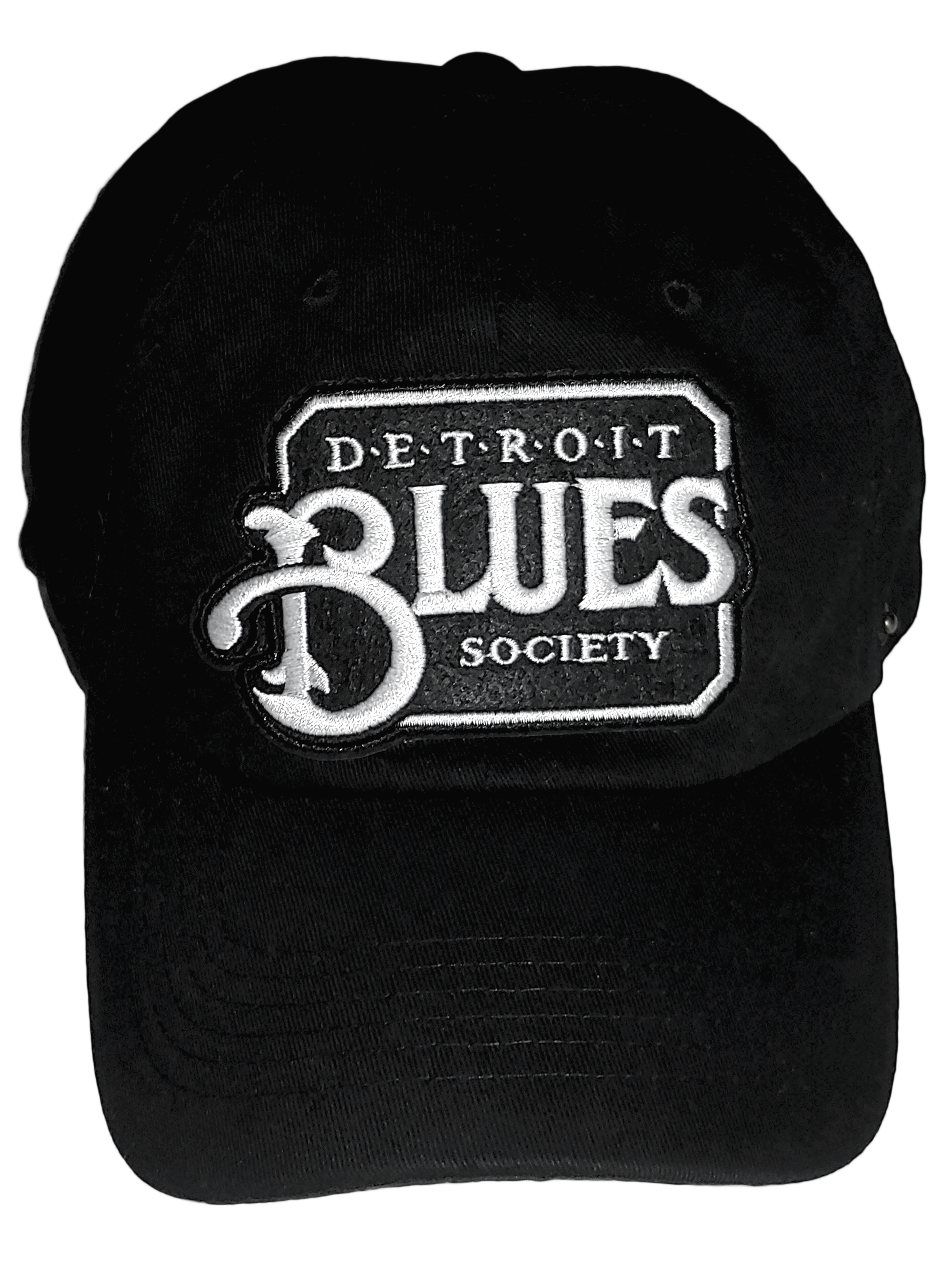 Detroit Blues Society Logo Black & White Patch - Black Soft "Unstructured" Cap