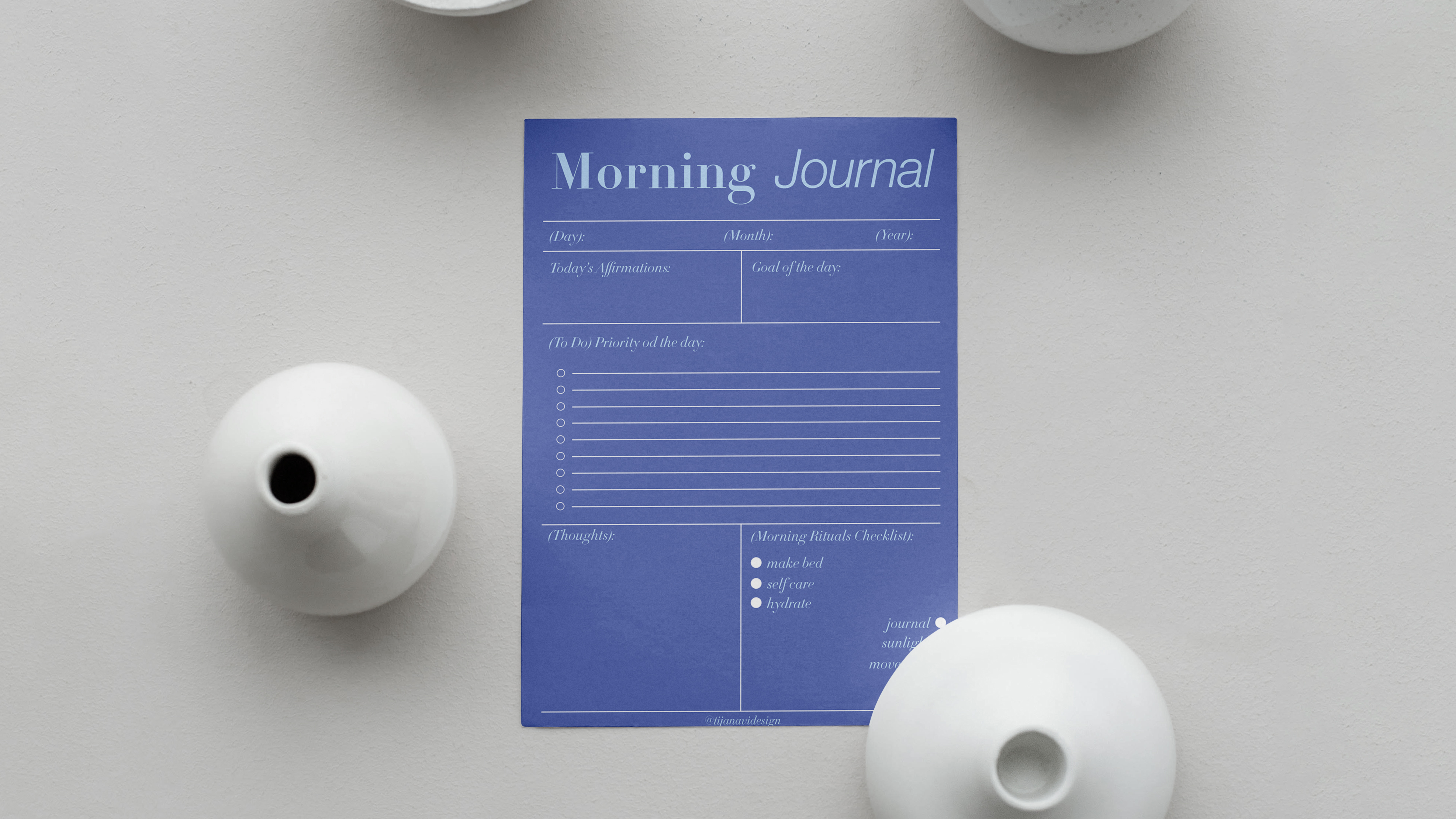 Morning Ritual Journal Template & Planner