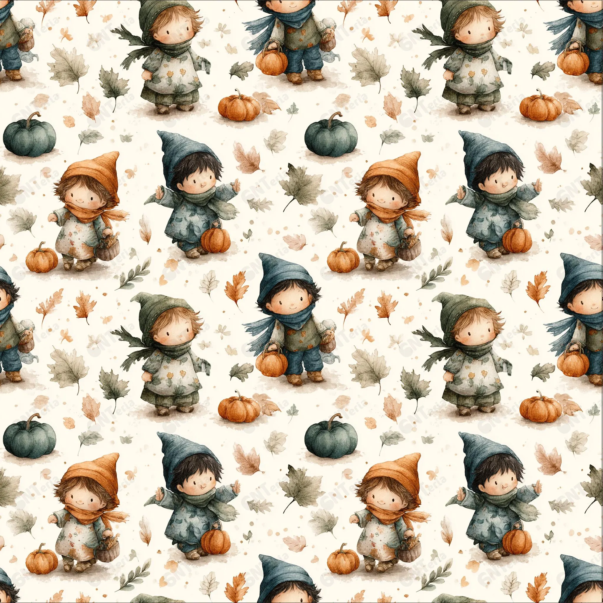 Baby Boys Pumpkin Seamless Pattern Digital File for Fabric Printing and…